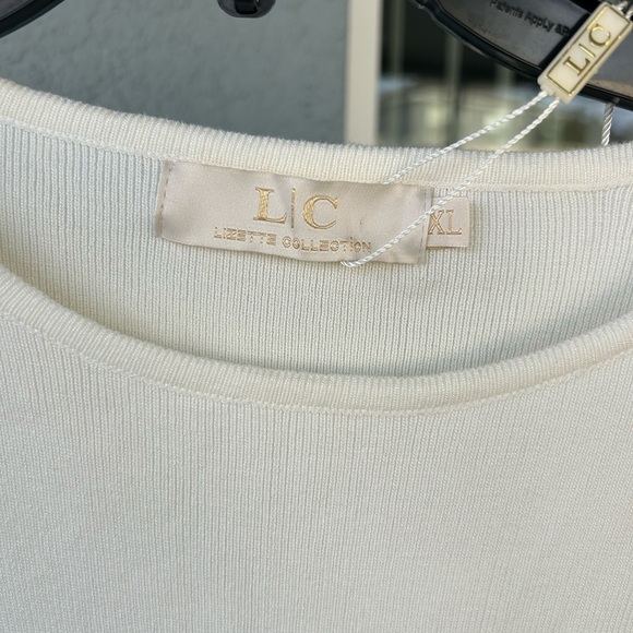 Lizette Collection Rhinestone Fringe Hem Crop Stretchy Top XL Club Nightwear - Picture 4 of 5